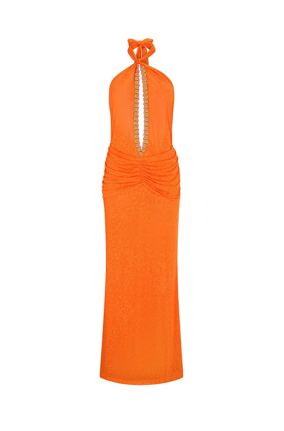 Cutout Halter Ruched Maxi