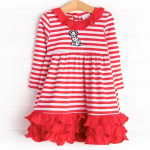 Dappled Dalmatian Dress, Red