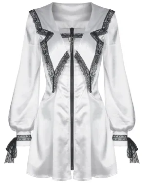 Dark In Love Underworld Butterfly Dress - White Sateen