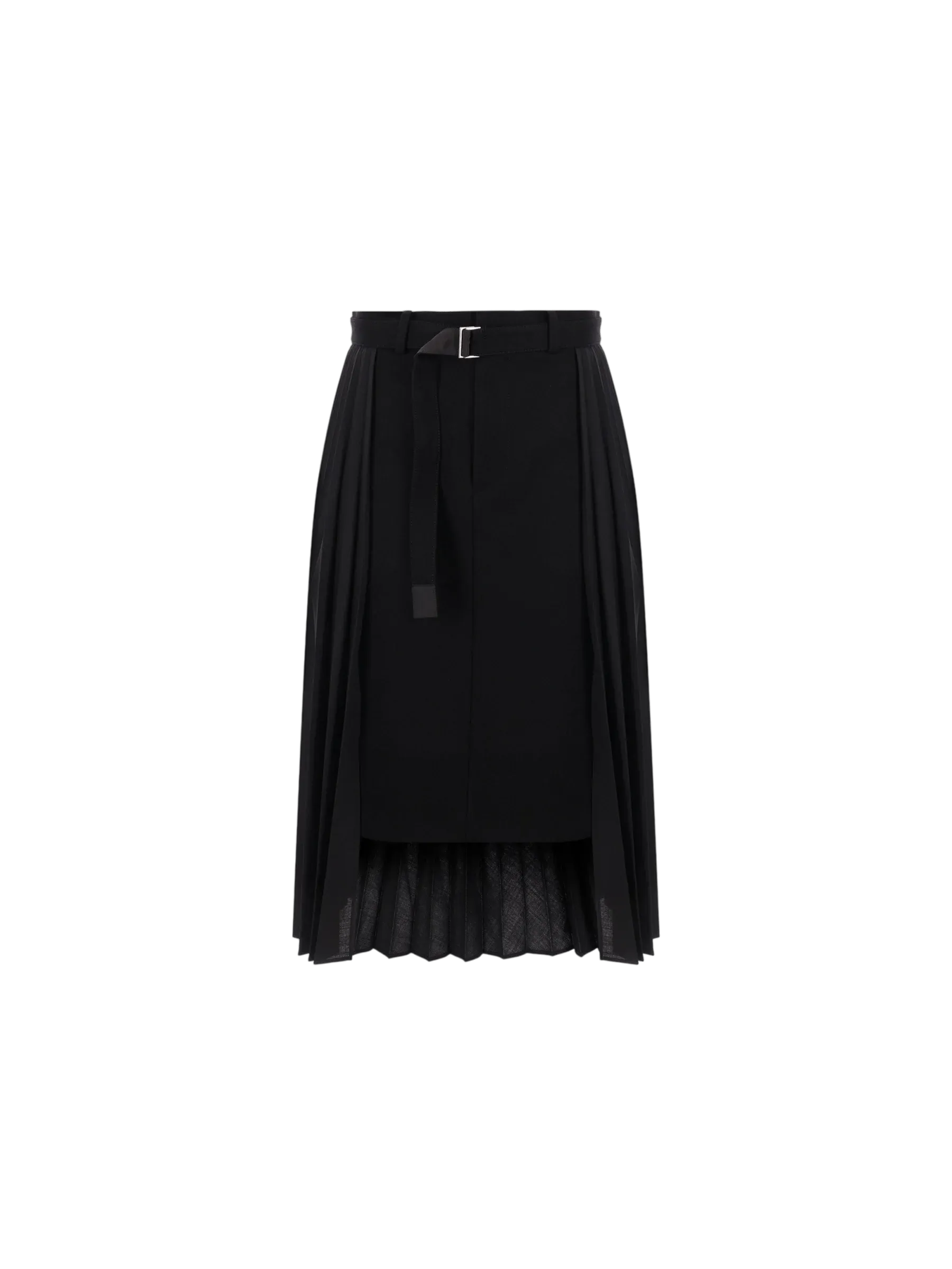 Destructured Wool Midi Skirt