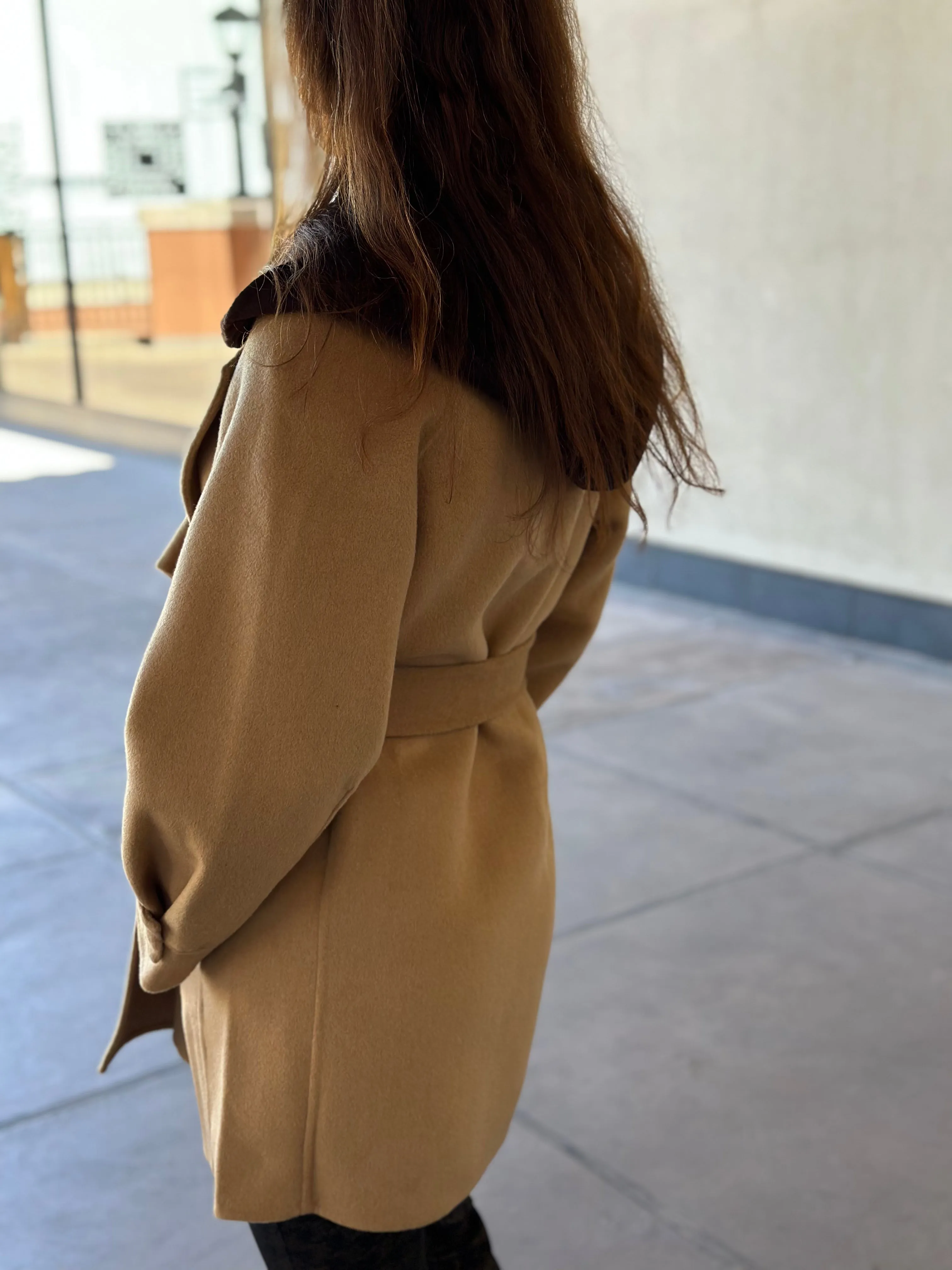 Double Face Wool Coat With Removbale Hood