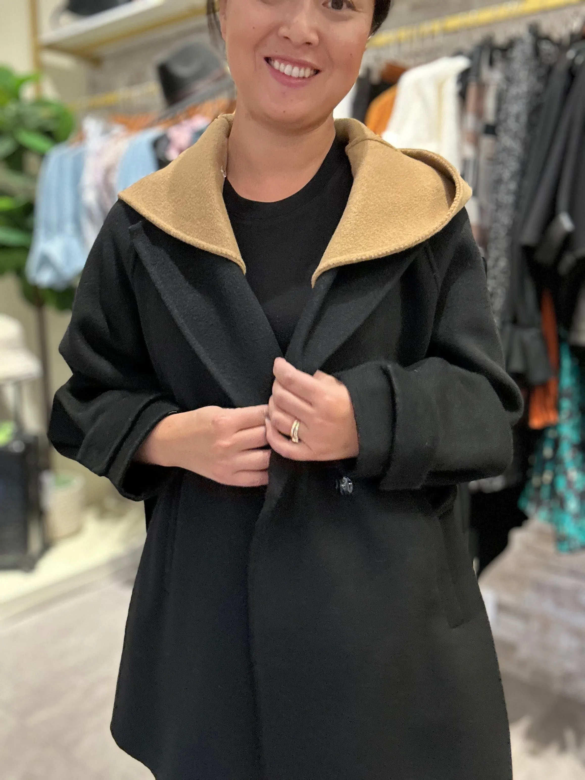 Double Face Wool Coat With Removbale Hood