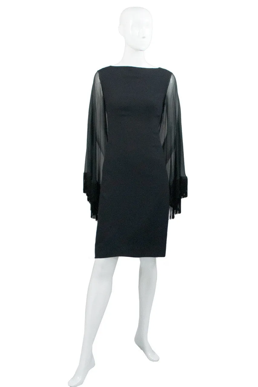 Dramatic Batwing Lilli Diamond Little Black Vintage Dress