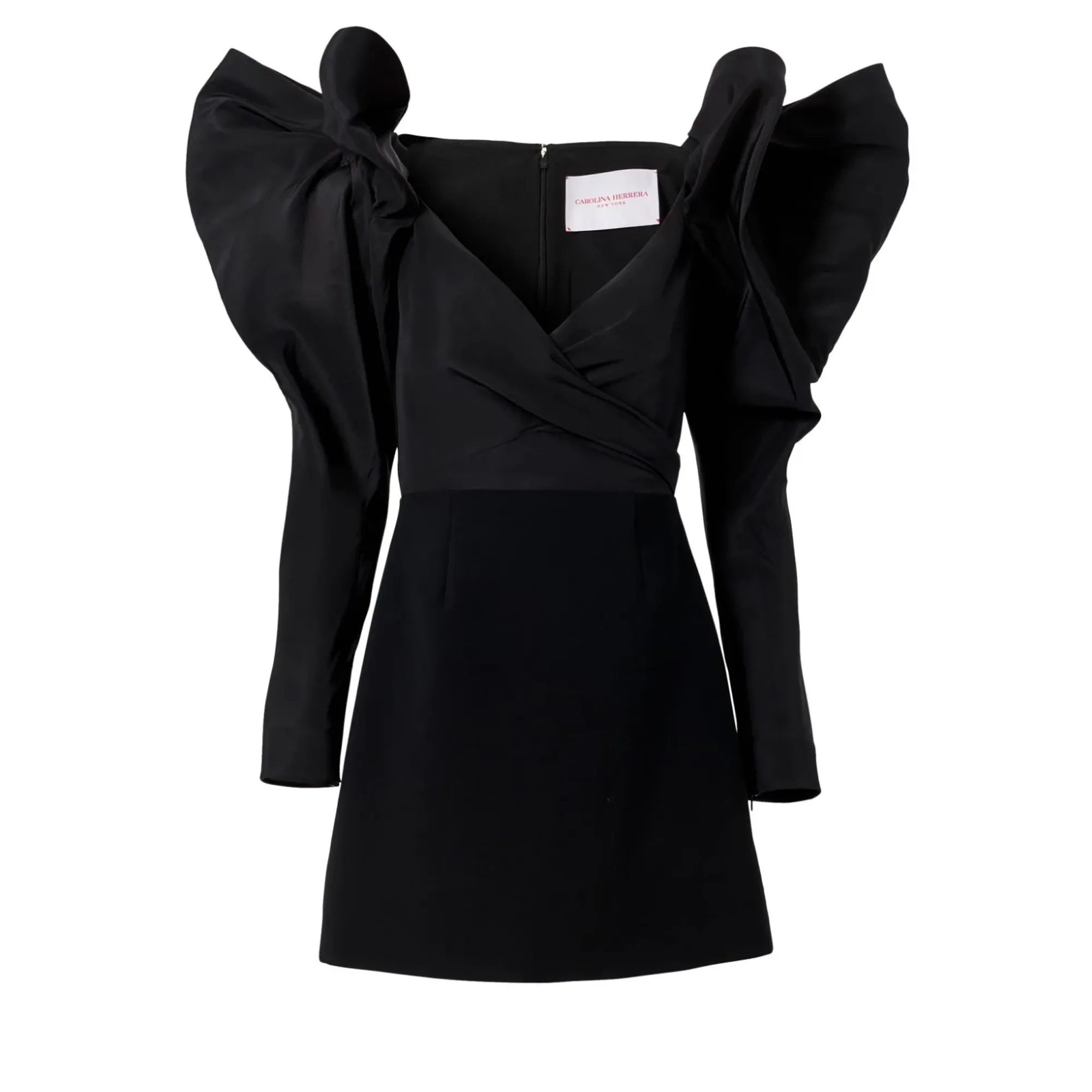 Dramatic Bow Sleeve Crossed Mini Dress
