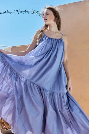 Dramatic summer belted dress <br> -L.PUR-