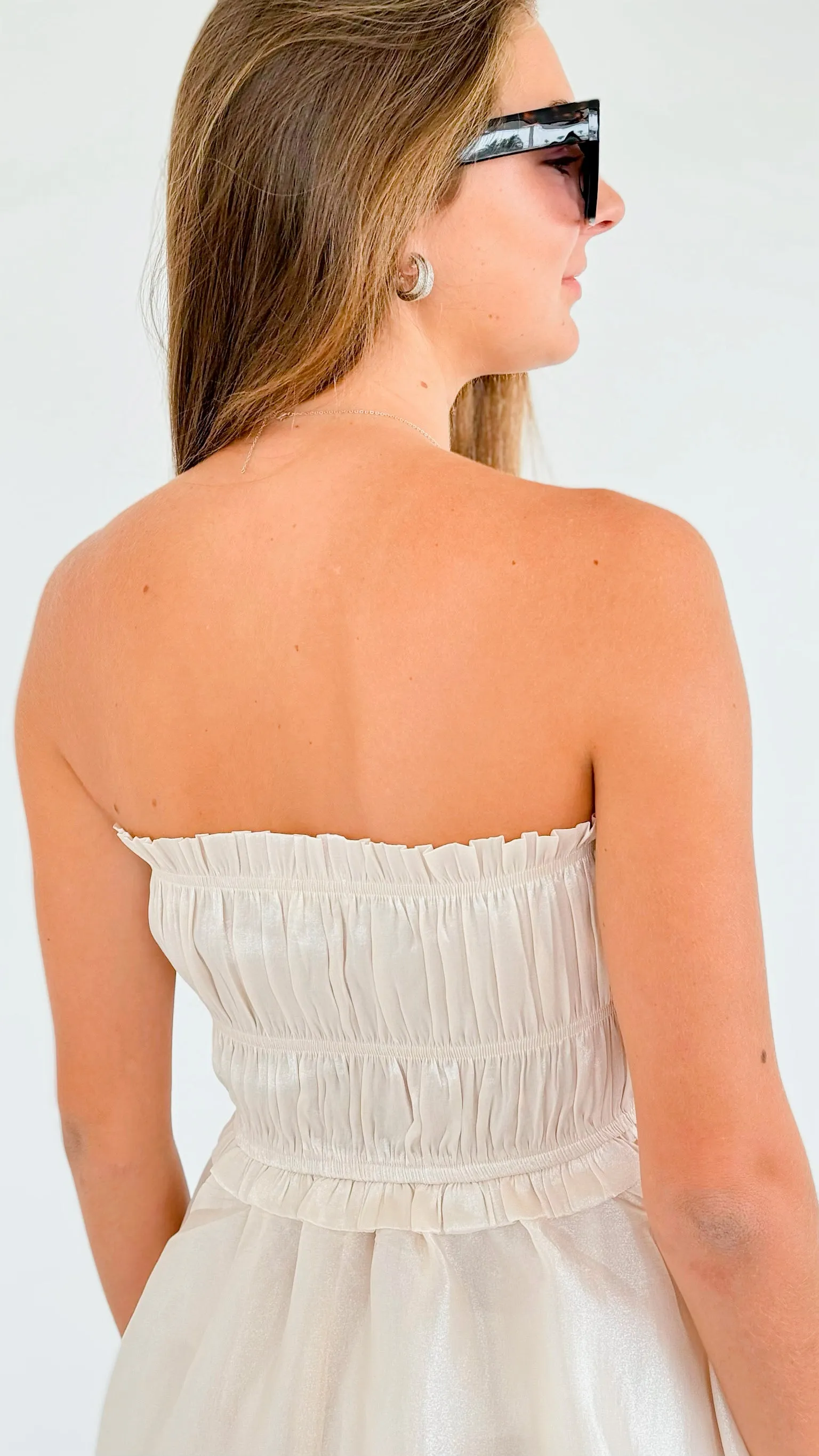 Draped Off Shoulder Maxi Dress