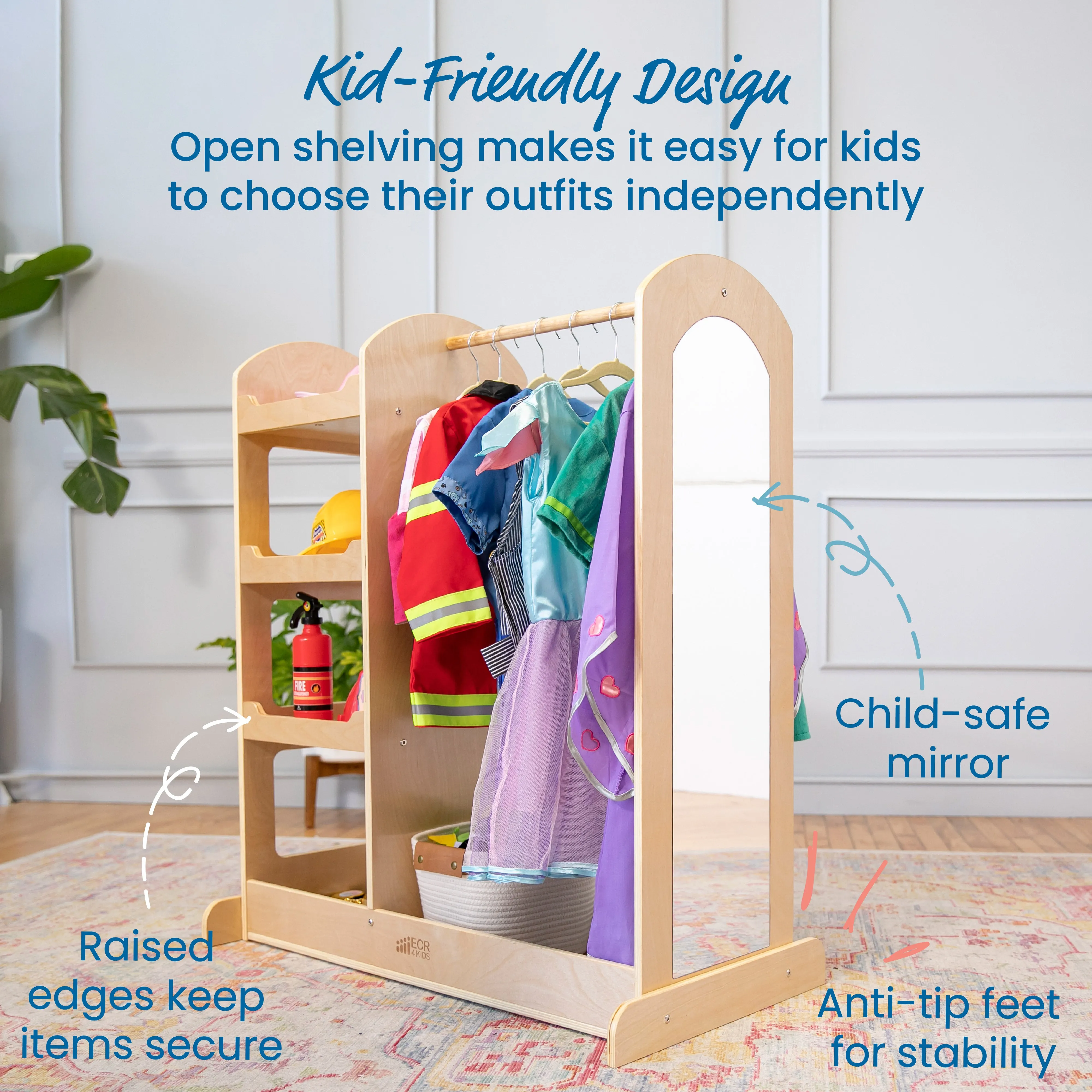 Dress Up Center with Mirror, Costume Organizer
