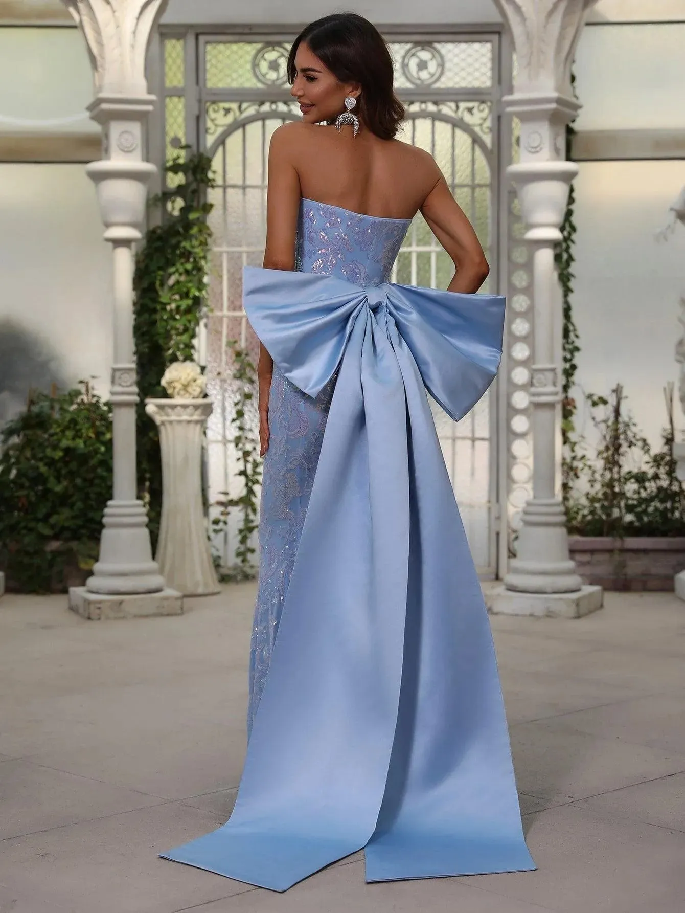 Elegant Maxi Mermaid Hem Tube Dress With Bow