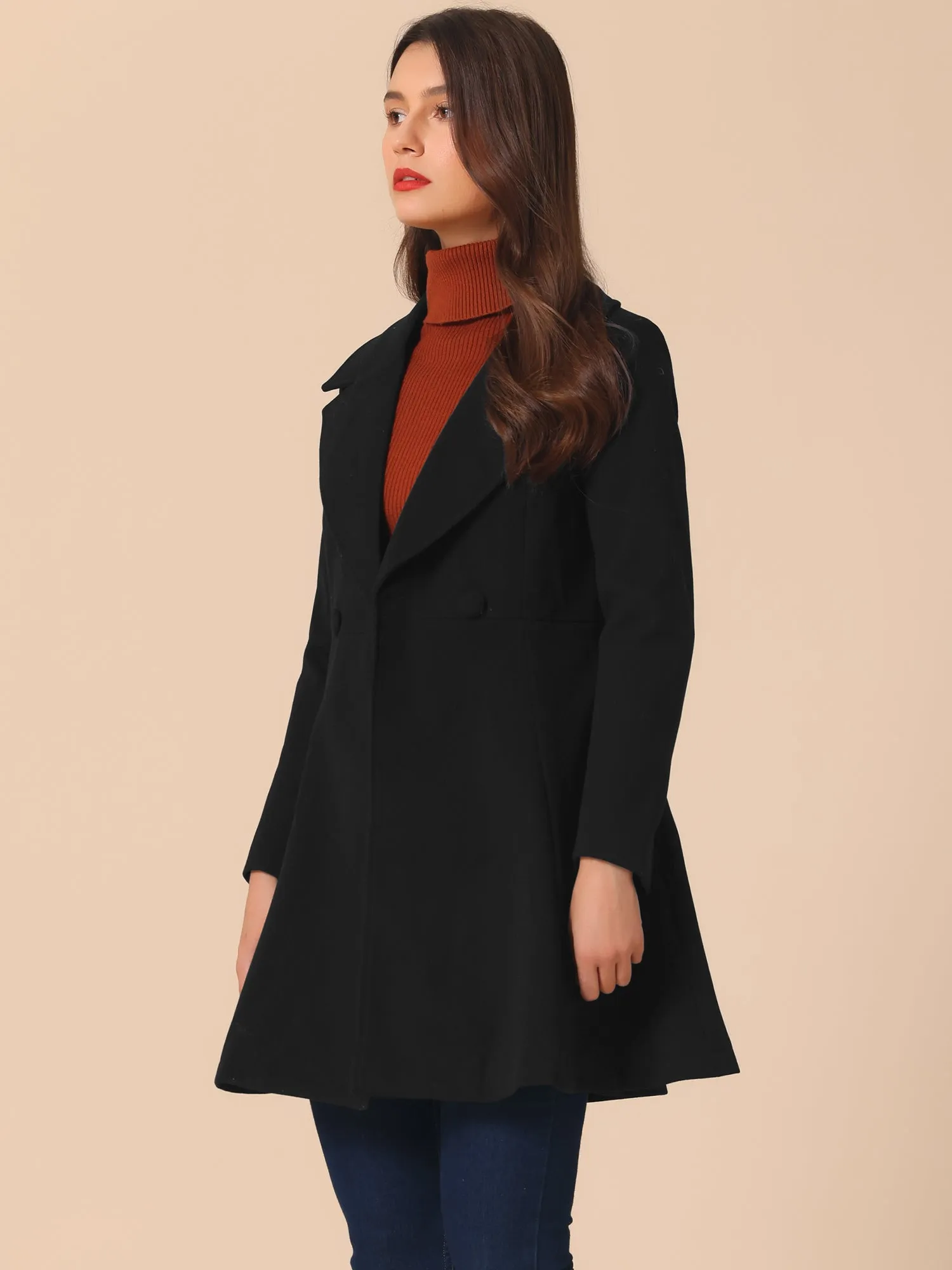 Elegant Overcoat Shawl Collar Single Winter Belted Long Coat