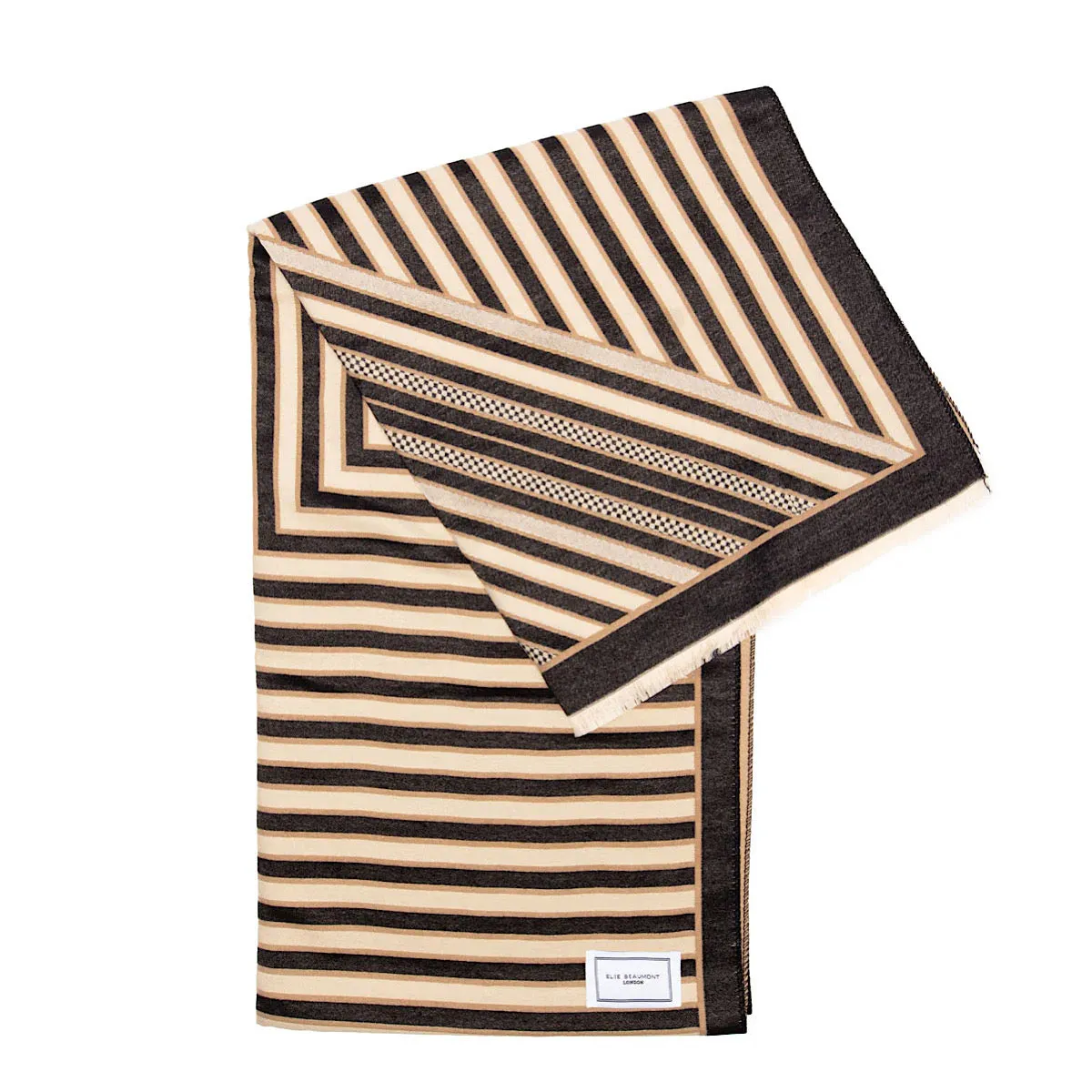 Elie Beaumont Boxed Winter Scarf - Black & Ivory Art Deco