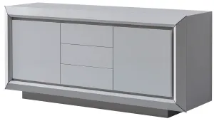 Elite White 3Door Buffet/ Mirror Set