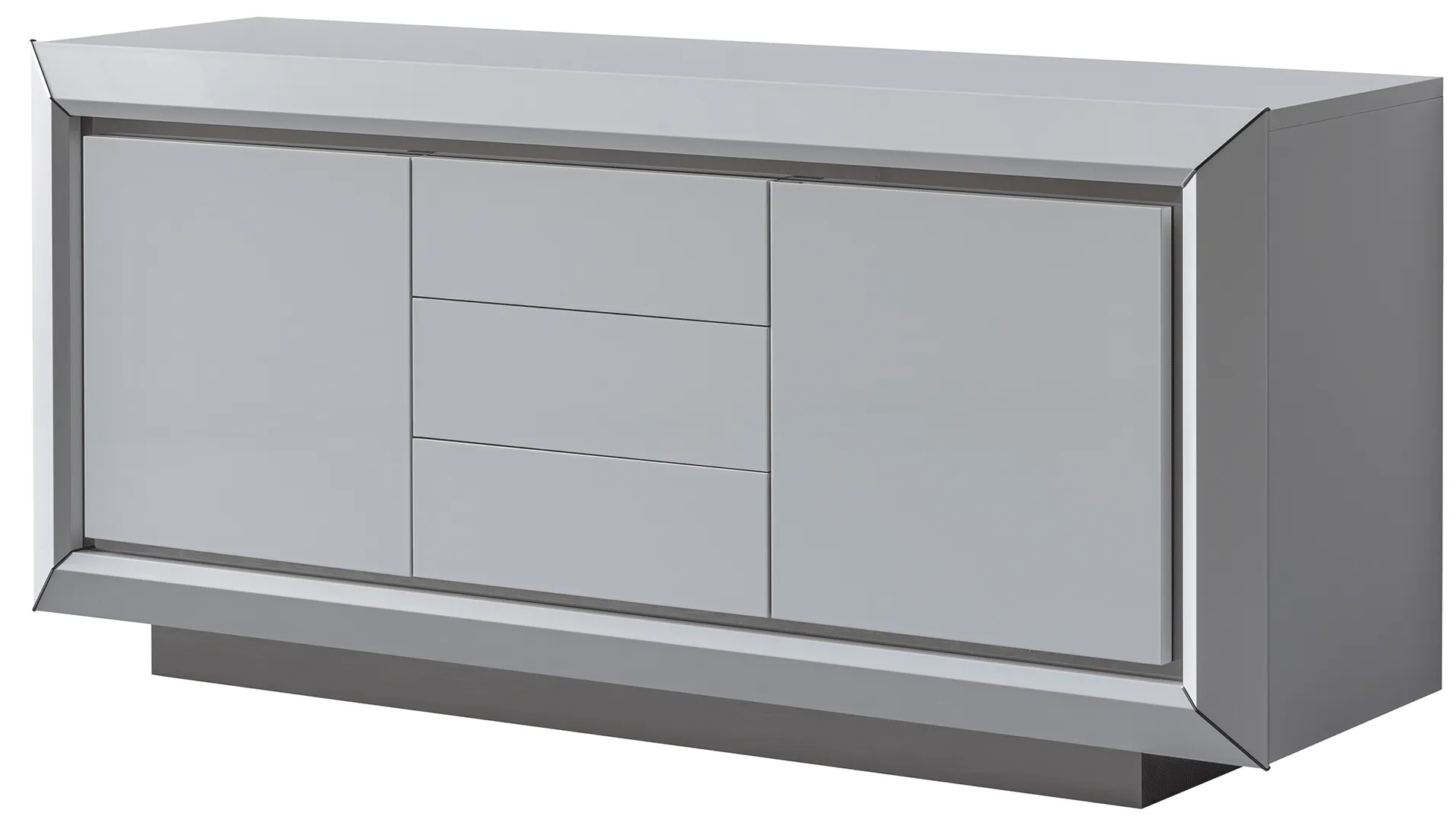 Elite White 3Door Buffet/ Mirror Set
