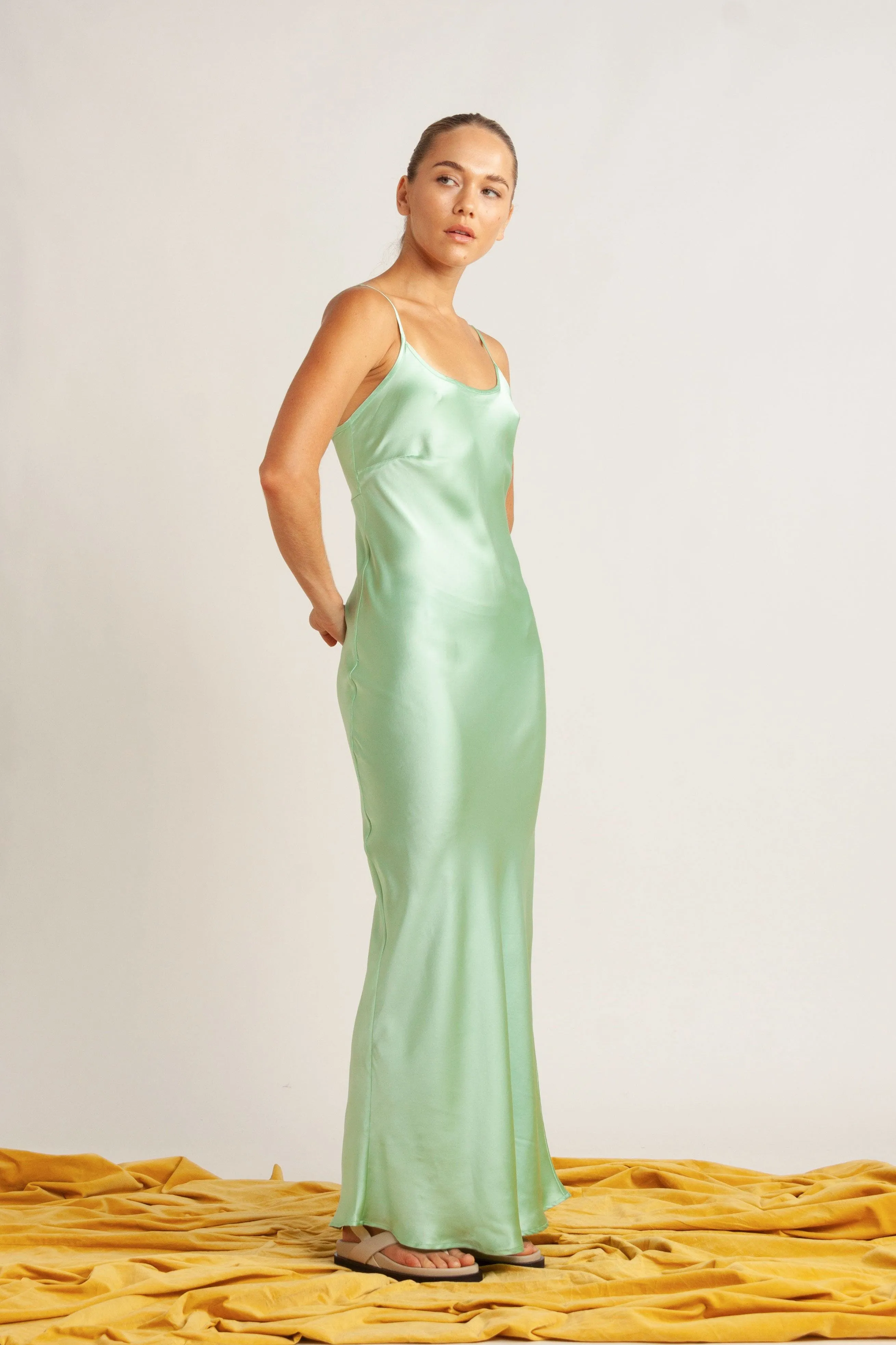 Essential Bias Washed Silk Maxi Slip