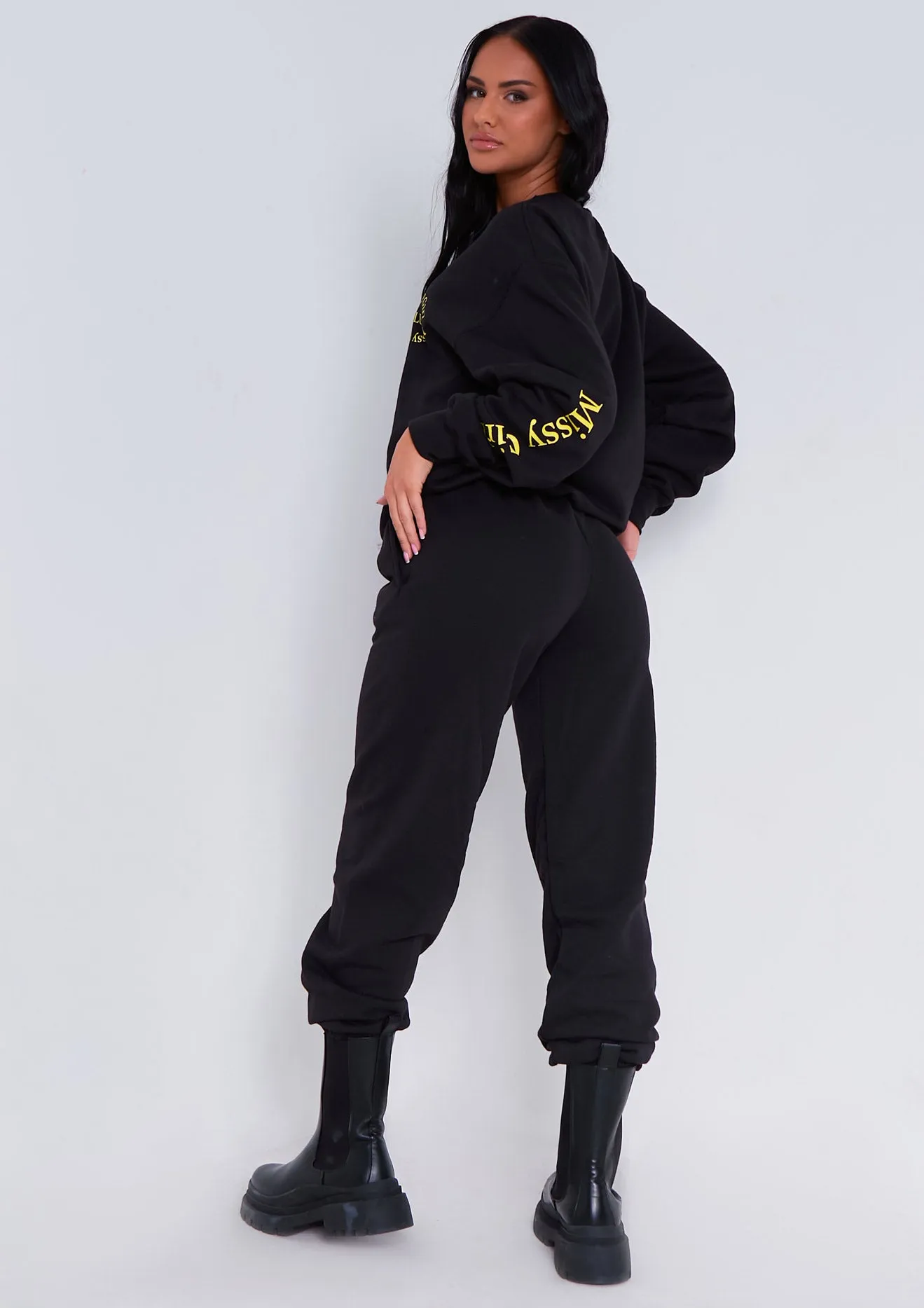 Esther Black Missy Empire Club Joggers