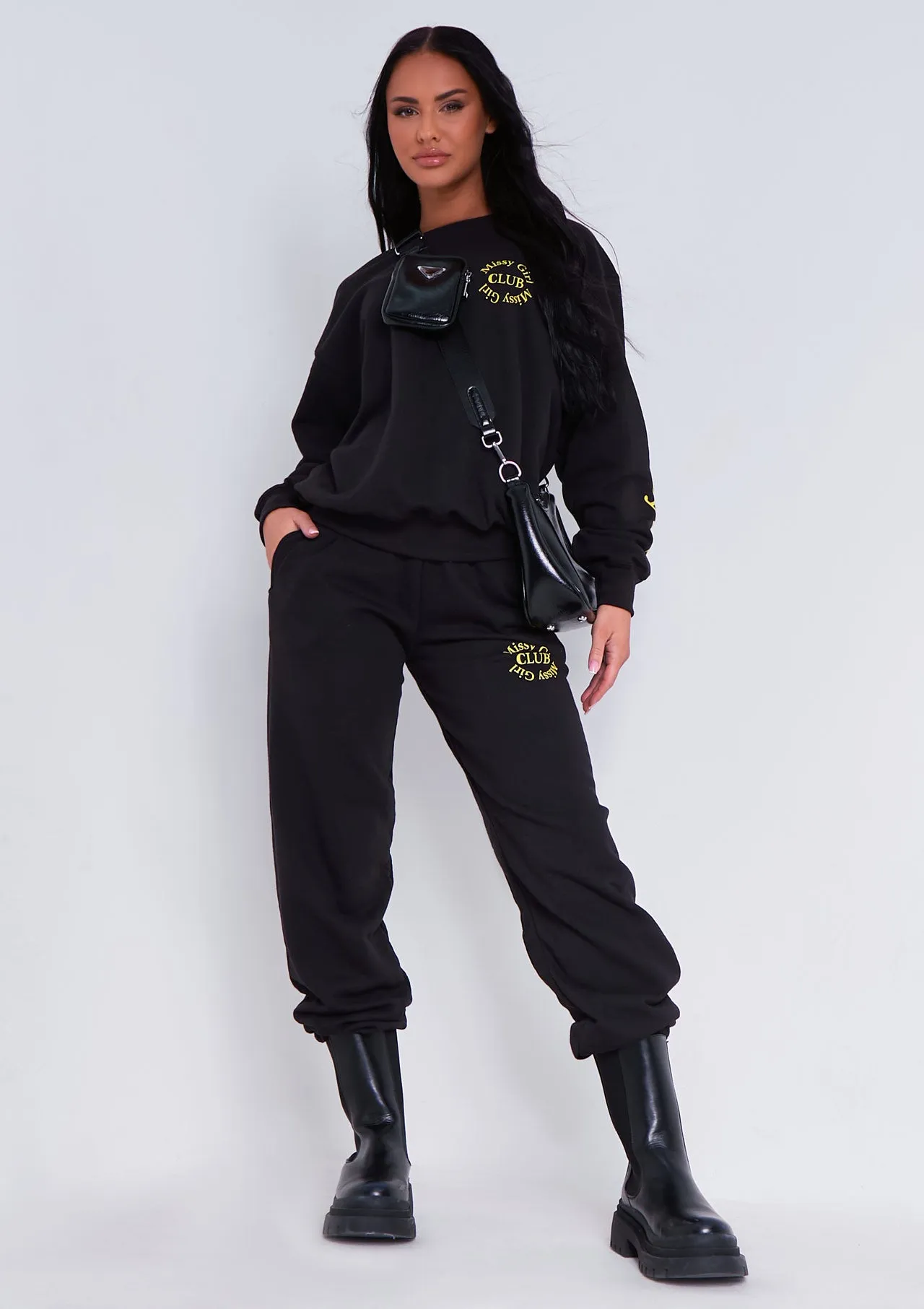 Esther Black Missy Empire Club Joggers