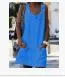 Europe Summer Pocket Button Cotton Blend Strap Dress Pocket Dress