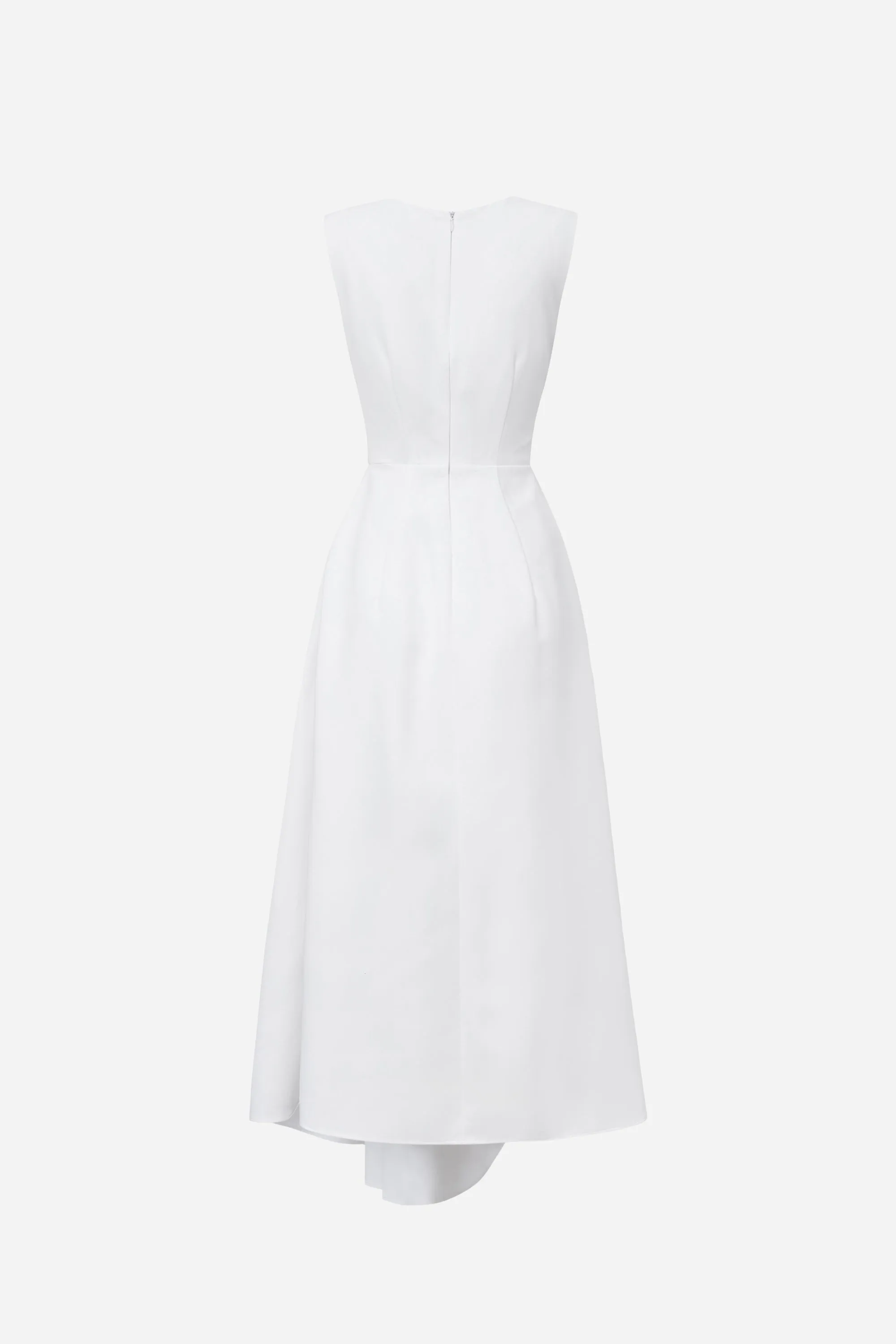 Evara Asymmetric Twisted Cotton Spandex Ankle Length Dress