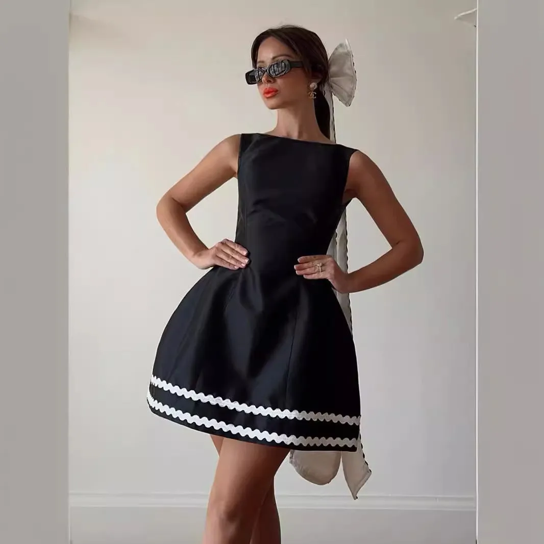 Fashionkova avant garde dress to impress  Summer 2024 New Royal Sister Hip Skirt Socialite Style Elegant Sexy Backless a Swing Dress Women