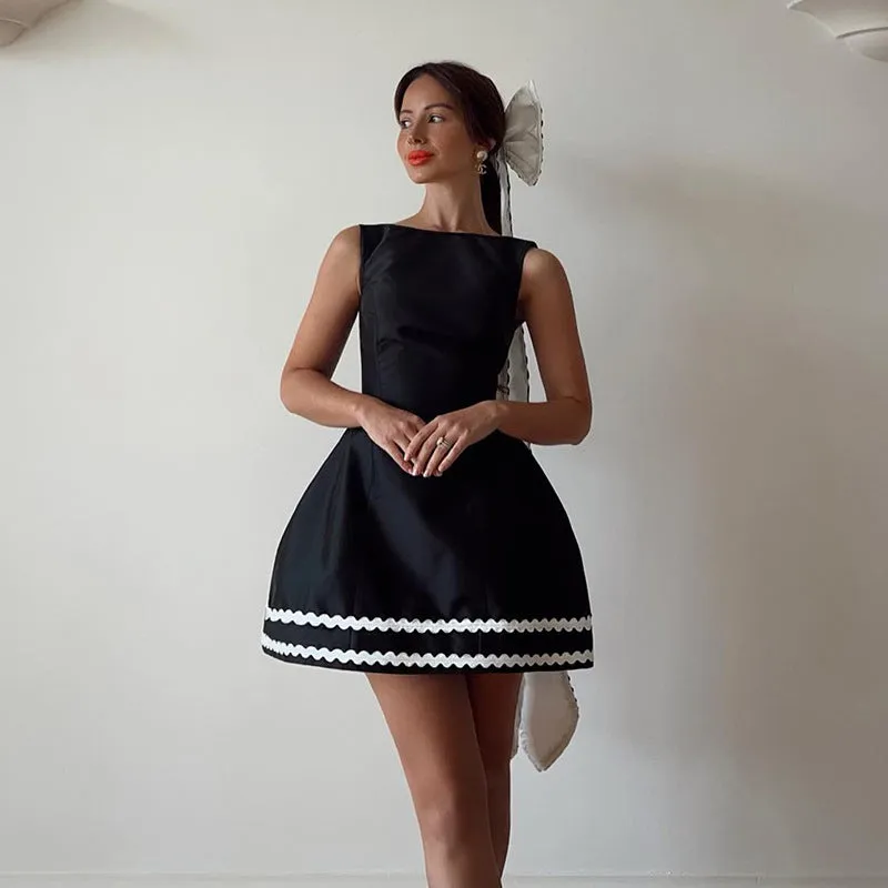 Fashionkova avant garde dress to impress  Summer 2024 New Royal Sister Hip Skirt Socialite Style Elegant Sexy Backless a Swing Dress Women