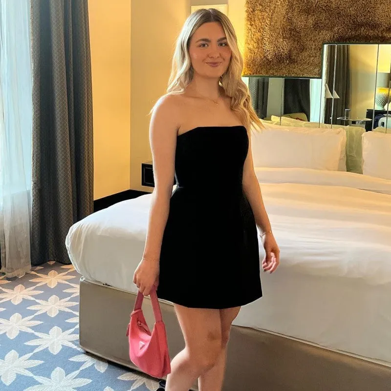 Fashionkova avant garde dress to impress  Summer New Solid Color Sleeveless Sexy Tube Top Slim High Waist Short Dress