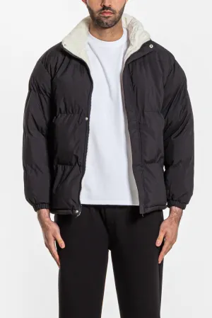 FAUX SHEARLING PUFFER JACKET