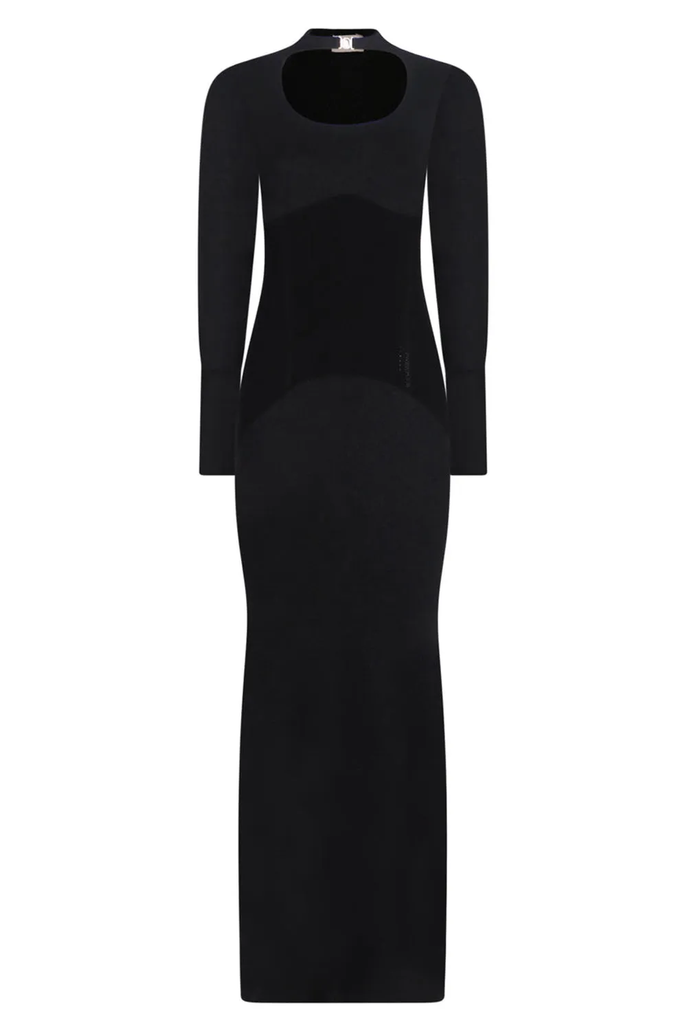 FINE RIB MIDI DRESS | BLACK