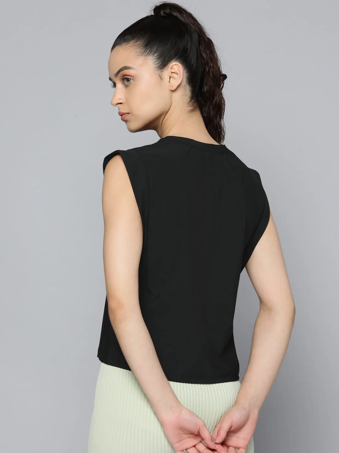 Fitkin womens black boxy tank top