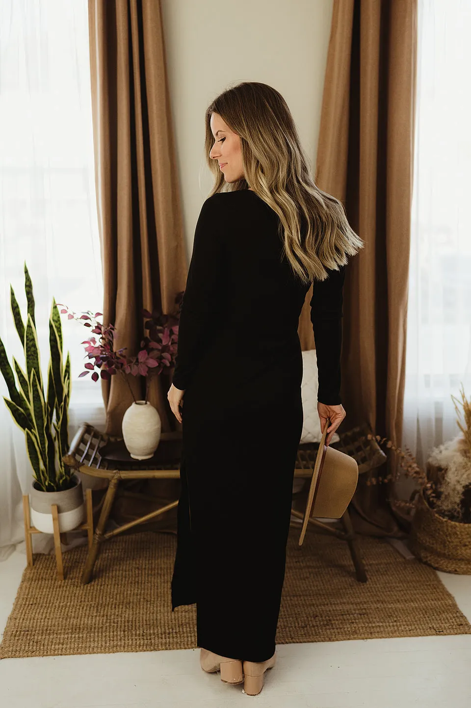 Fitted Ribbed Maxi