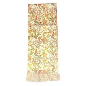 Flax Paisley Printed Scarf With Pocket Square