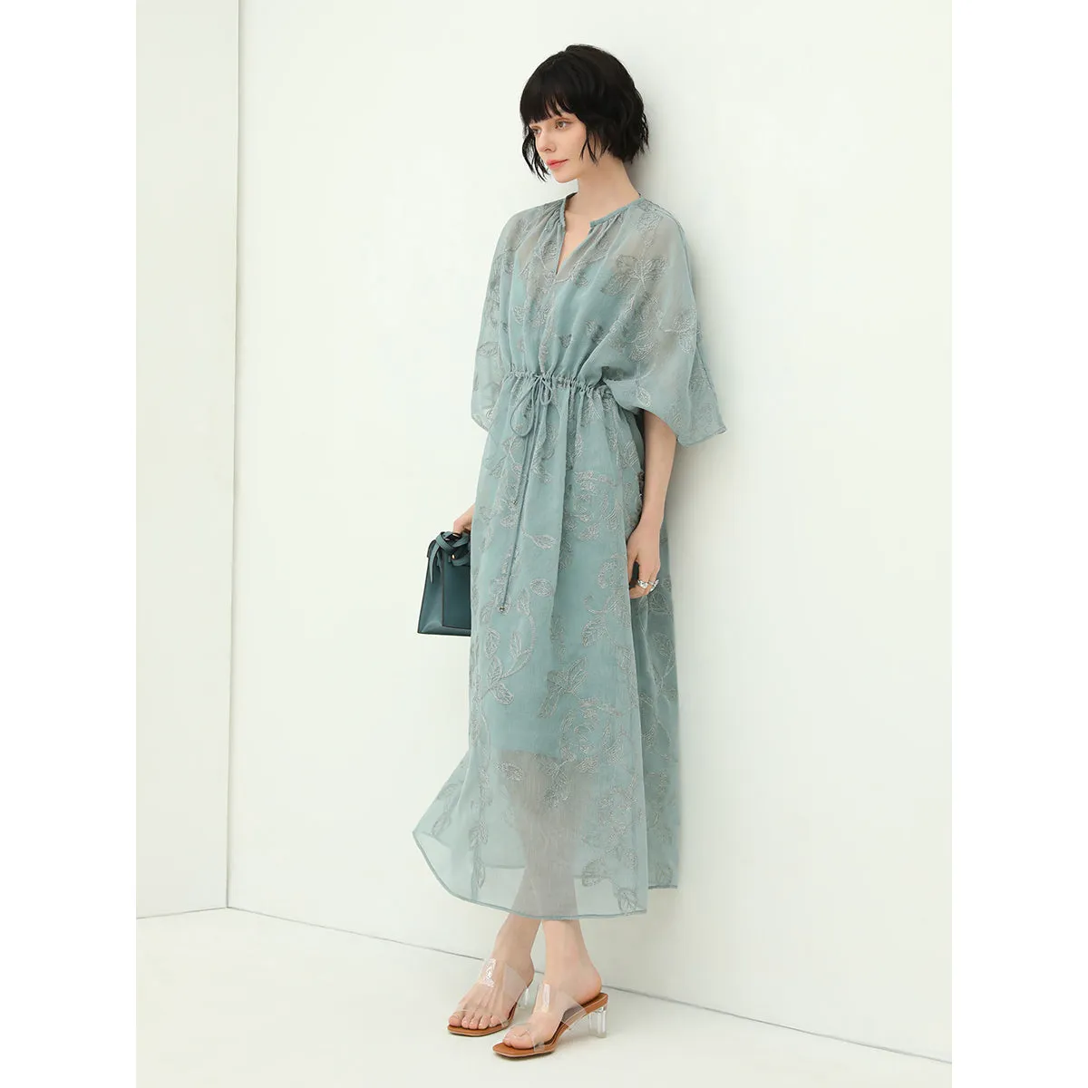 Flimsy Sheer Blue Two Piece Dress