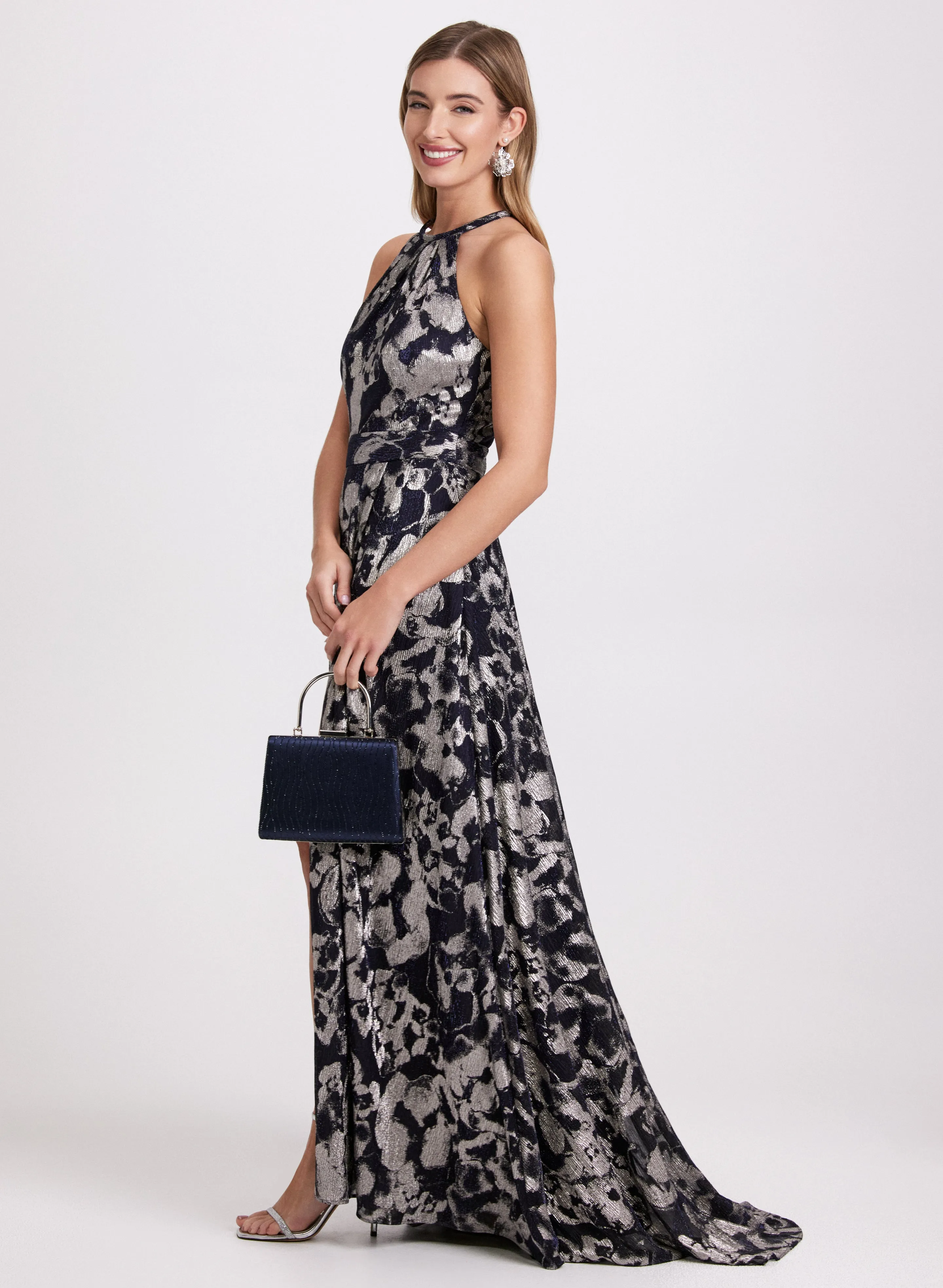 Floral Metallic Dress
