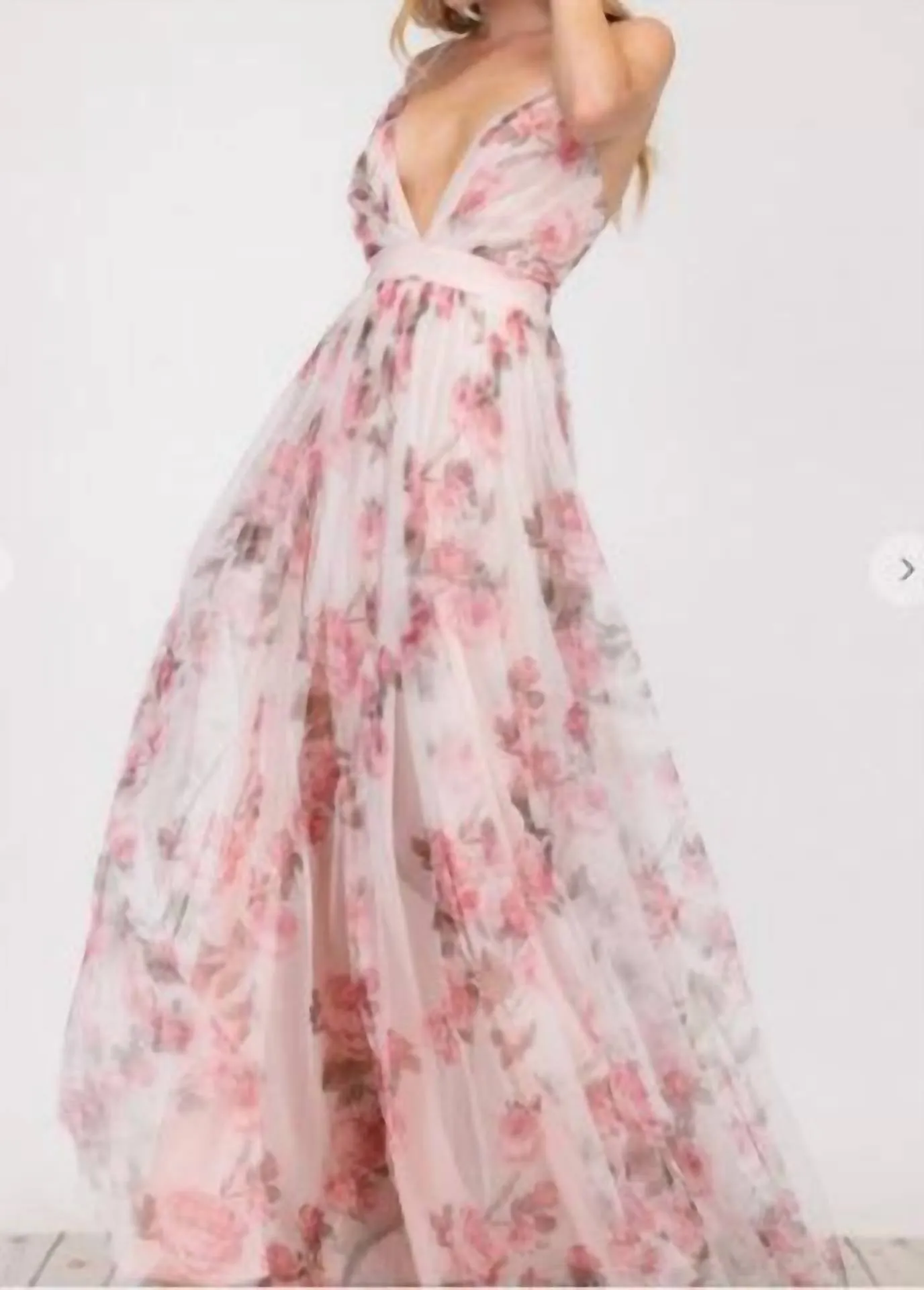 Floral Pattern Maxi Dress in Empire State Of Mind
