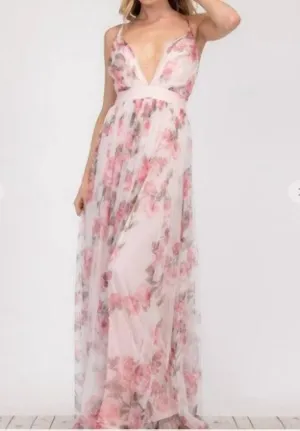 Floral Pattern Maxi Dress in Empire State Of Mind