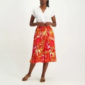 Floral Pleated Skirt