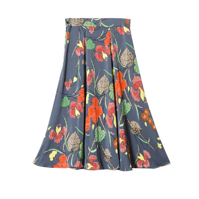 Floral Printed Knee Length Skirts