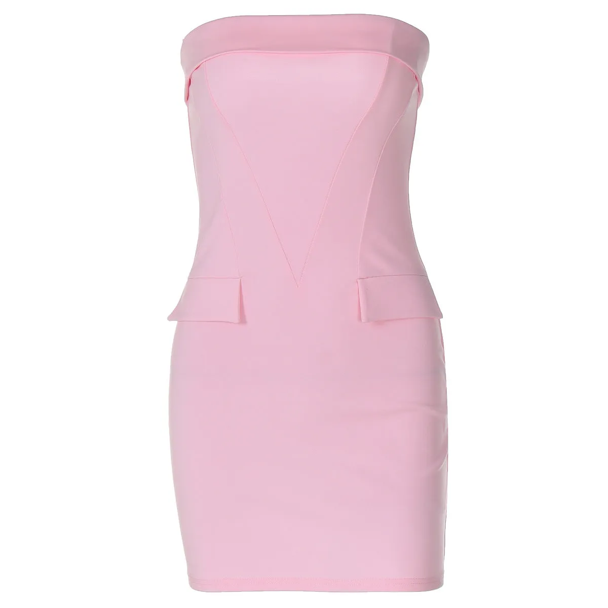 Flytonnshop avant garde dress to impress Women's Clothing 2024 Summer New Sexy Hot Girl Style Tube Top Short Skirt Fake Pocket Fashion Sheath Dress Women
