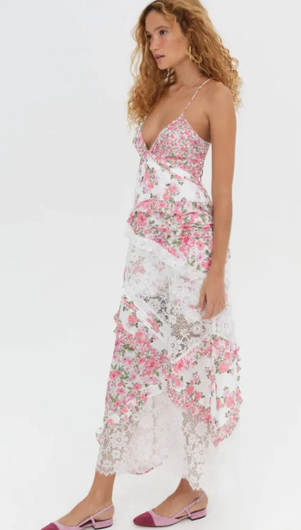 For Love and Lemons Rosalyn Dress | PINK Floral Maxi Dress
