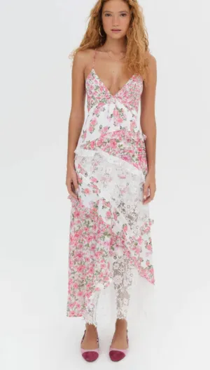 For Love and Lemons Rosalyn Dress | PINK Floral Maxi Dress