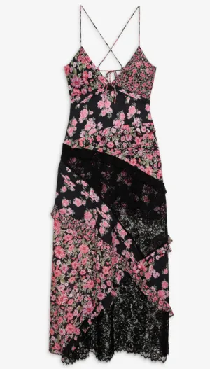 For Love and Lemons Rosalyn Floral Maxi Dress | Black