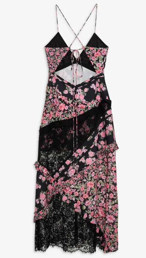 For Love and Lemons Rosalyn Floral Maxi Dress | Black