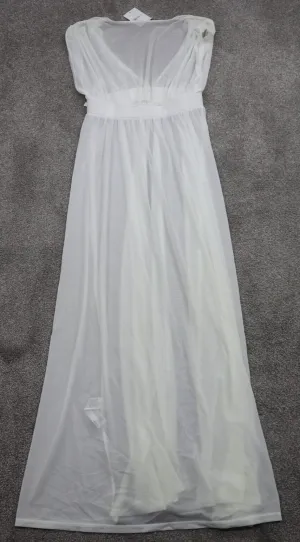 Forever 21 Womens Mesh Layered Cover Up Maxi Dress Sleeveless Cream Size S NWT