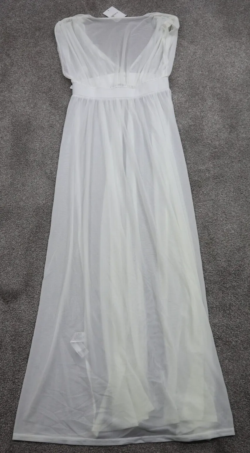 Forever 21 Womens Mesh Layered Cover Up Maxi Dress Sleeveless Cream Size S NWT