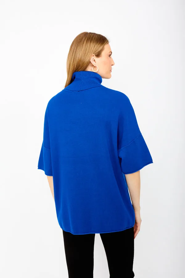 Frank Lyman Turtleneck Heart Knit Cobalt