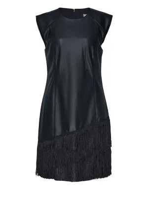 Fringe Nylon Midi Dress