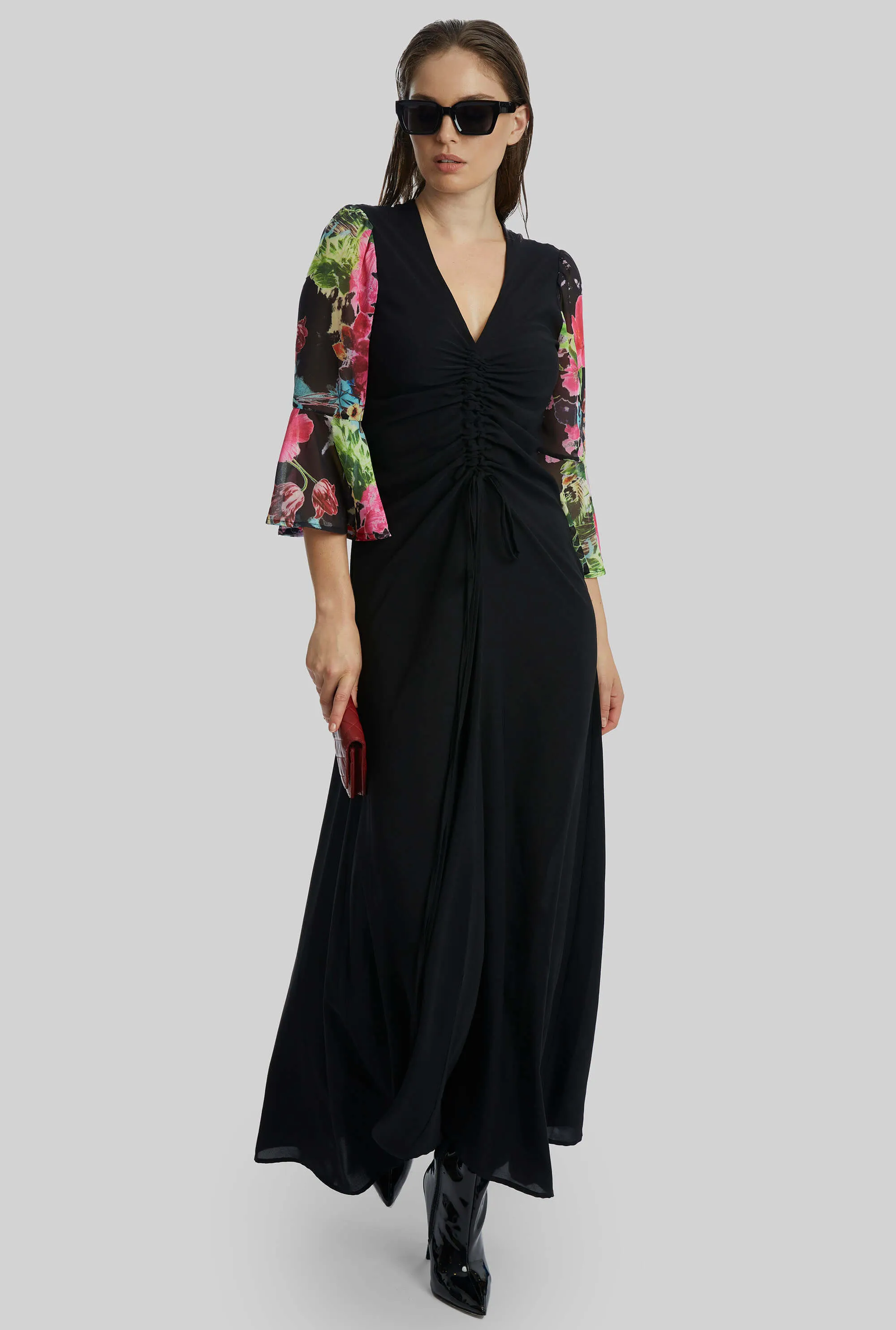 Front Ruched Detail Maxi Dress