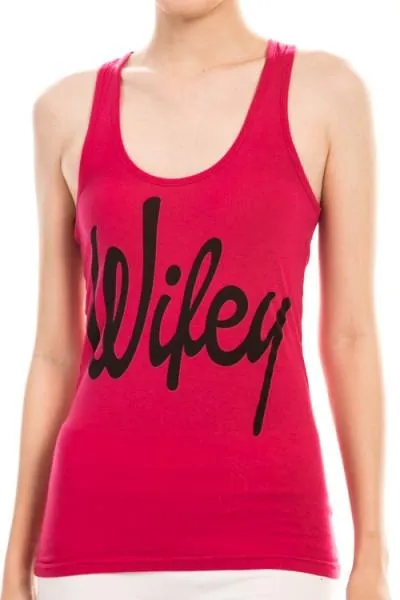 Fuchsia & Black Racerback Wifey Tanktop (S-XL)