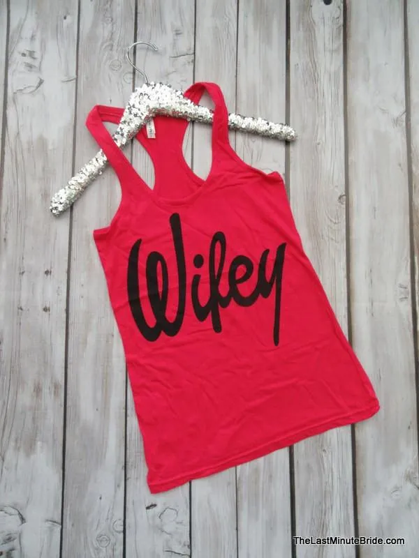Fuchsia & Black Racerback Wifey Tanktop (S-XL)