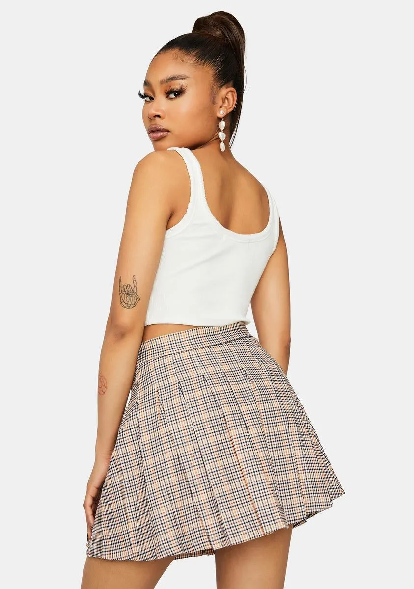 Getting Ideas Pleated Plaid Mini Skirt