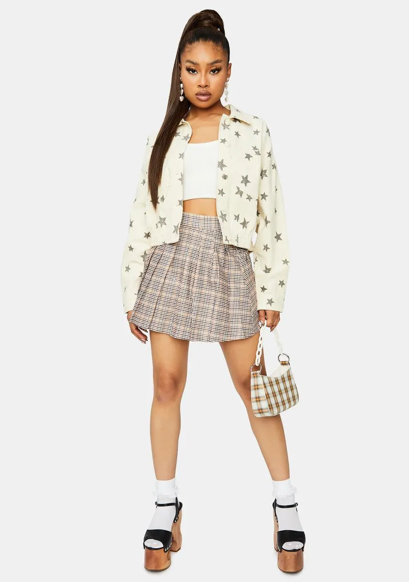 Getting Ideas Pleated Plaid Mini Skirt