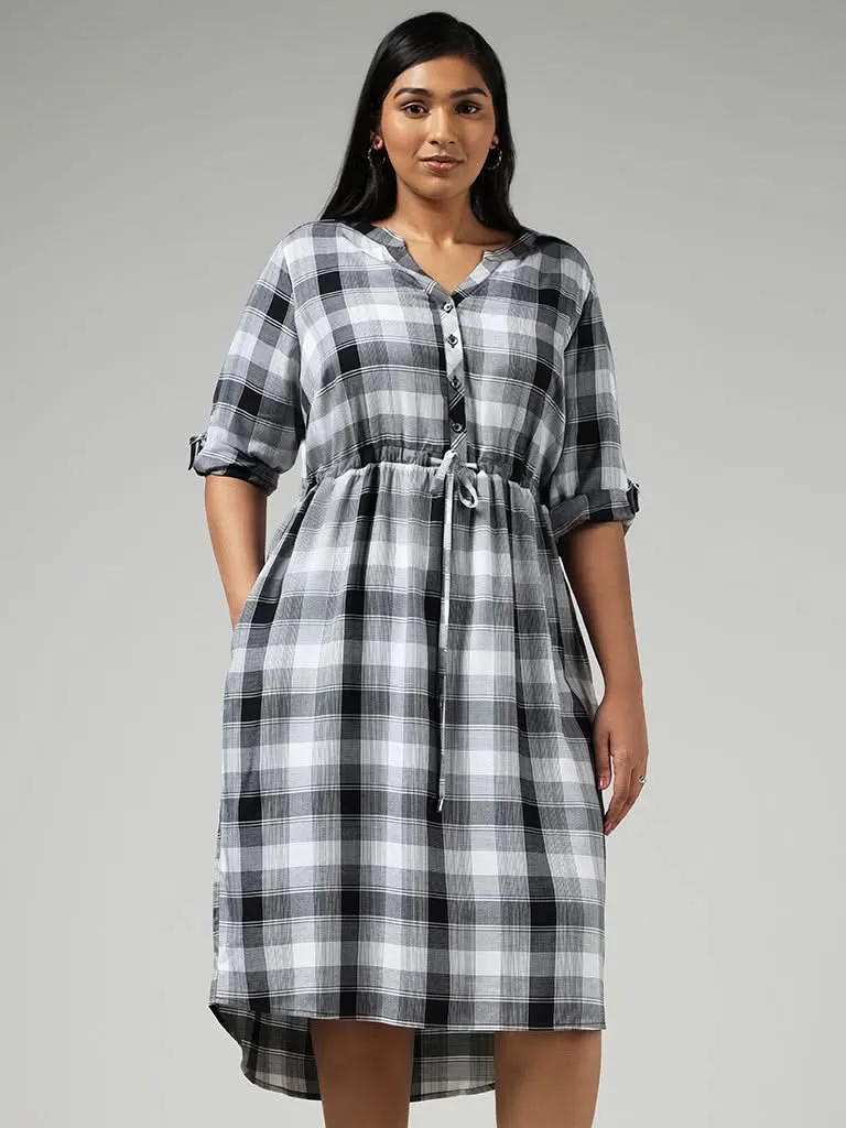 Gia Grey Checked Dress